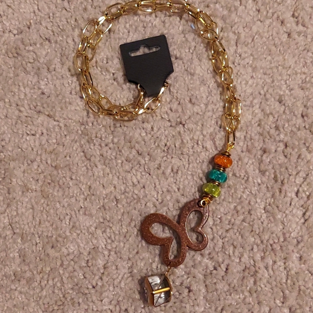 Gold Necklace Butteefly Beats